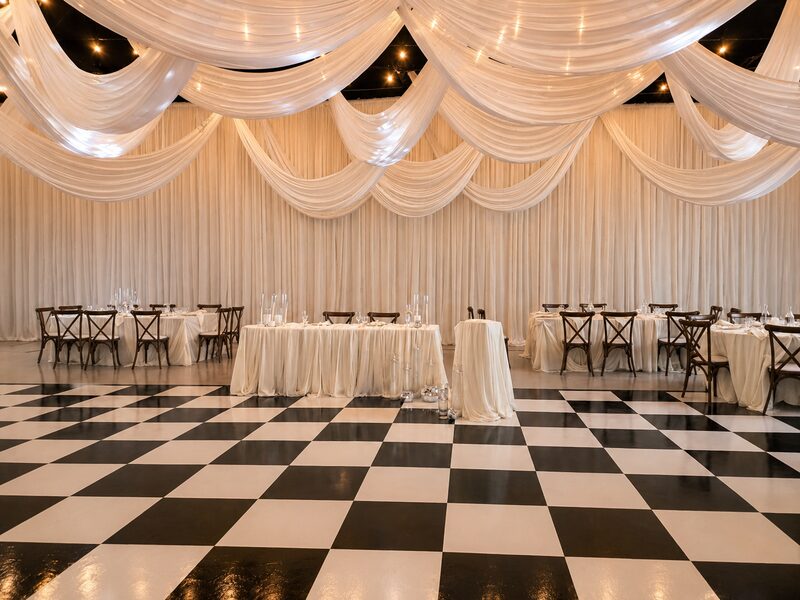 Champagne Ceiling Swags — Canadian Wall to Wall Draping